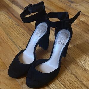 Vince Camuto Elegant Black Ankle Strap Heels
